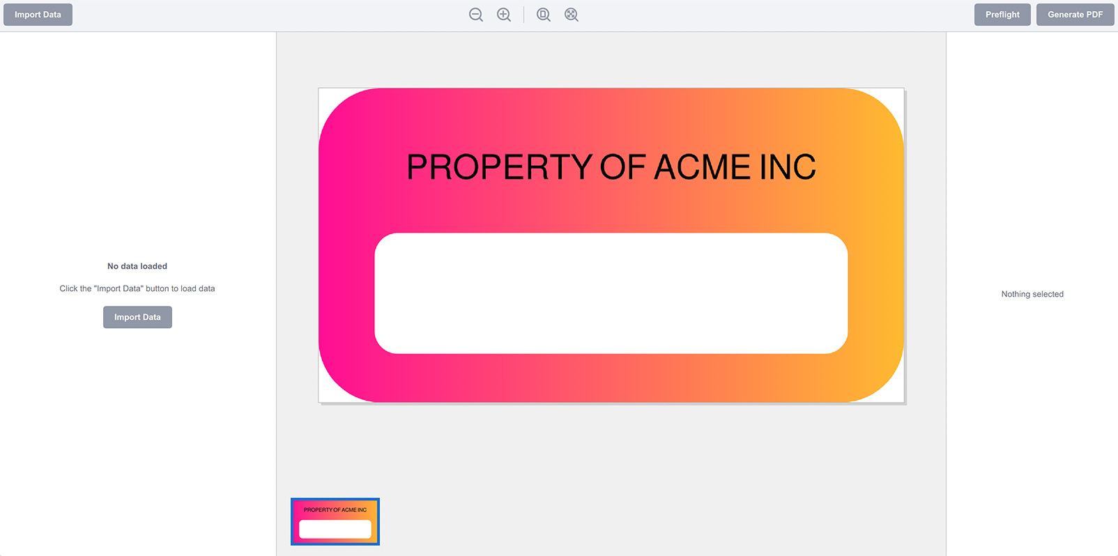 Ticket Wizard with the sample PDF loaded