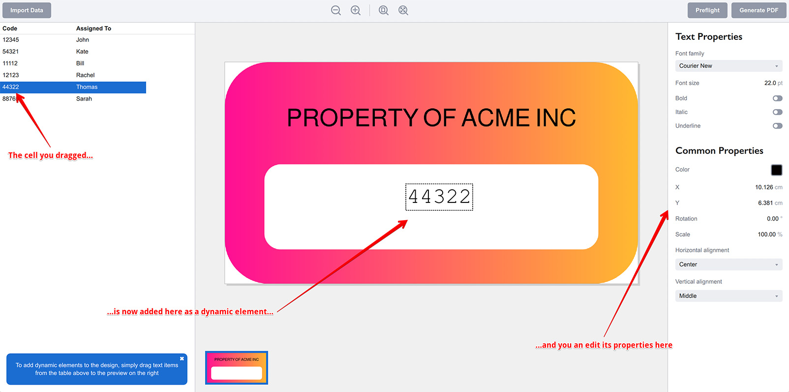 The data is imported to Ticket Wizard