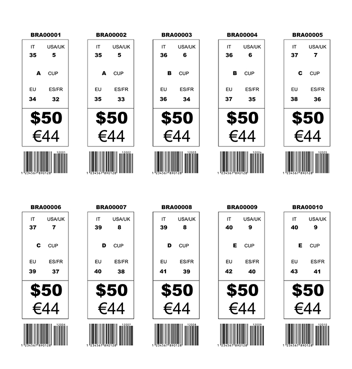 Output PDF file with price tags
