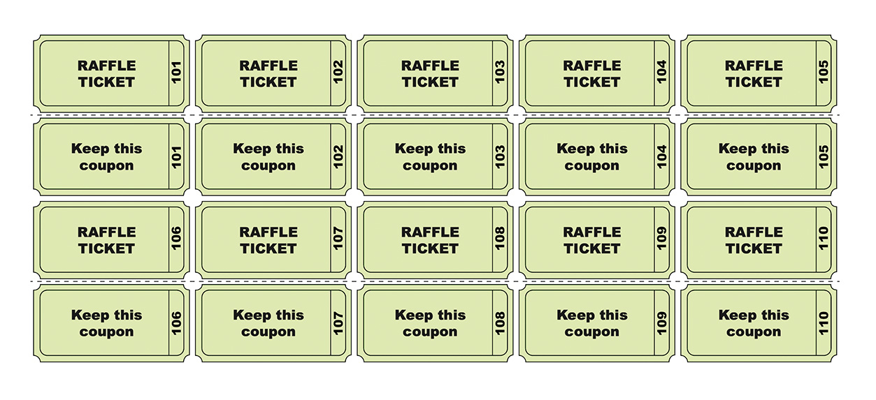 PDF file with raffle tickets made in Ticket Wizard